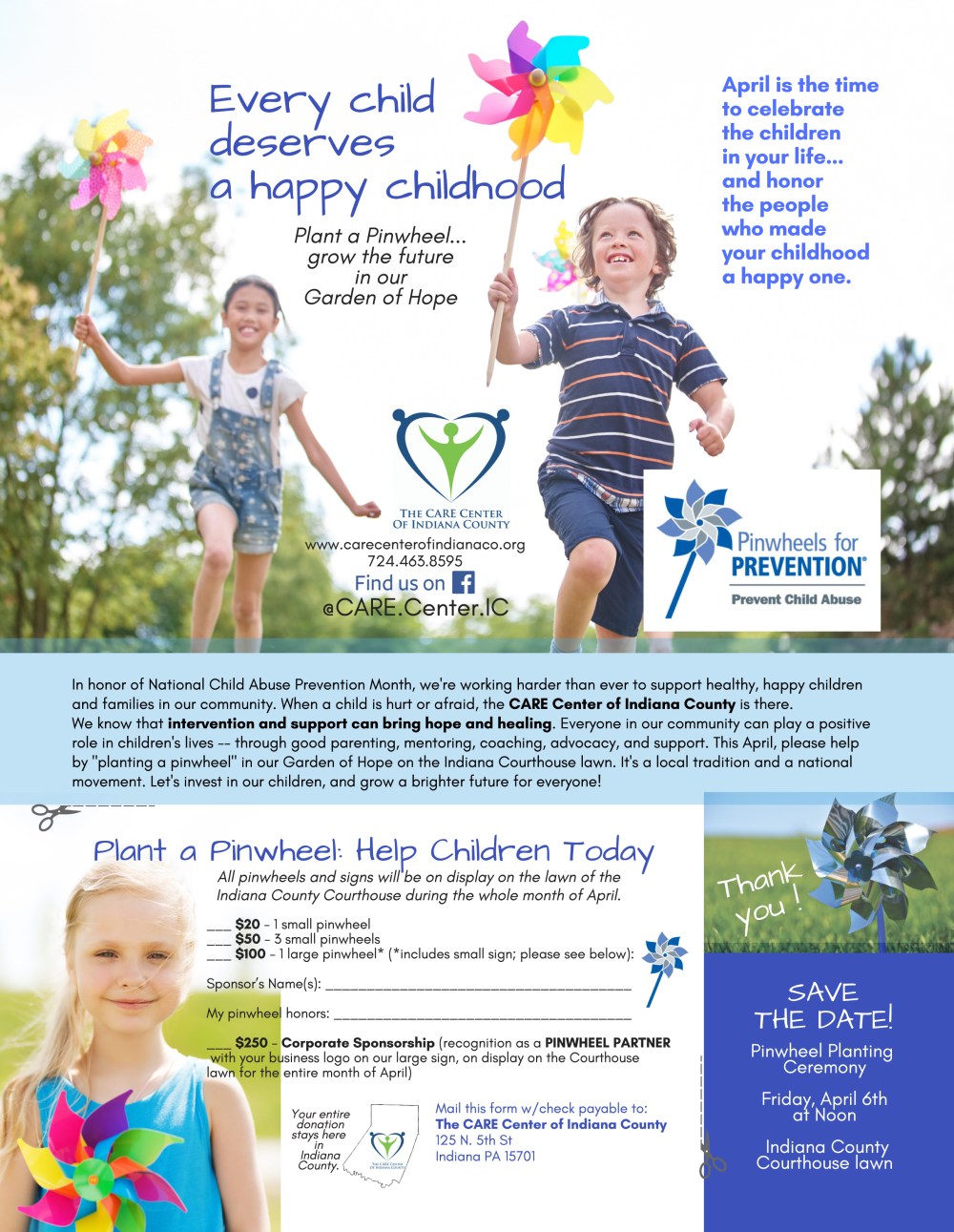 Pinwheels for Prevention Flier, 2018